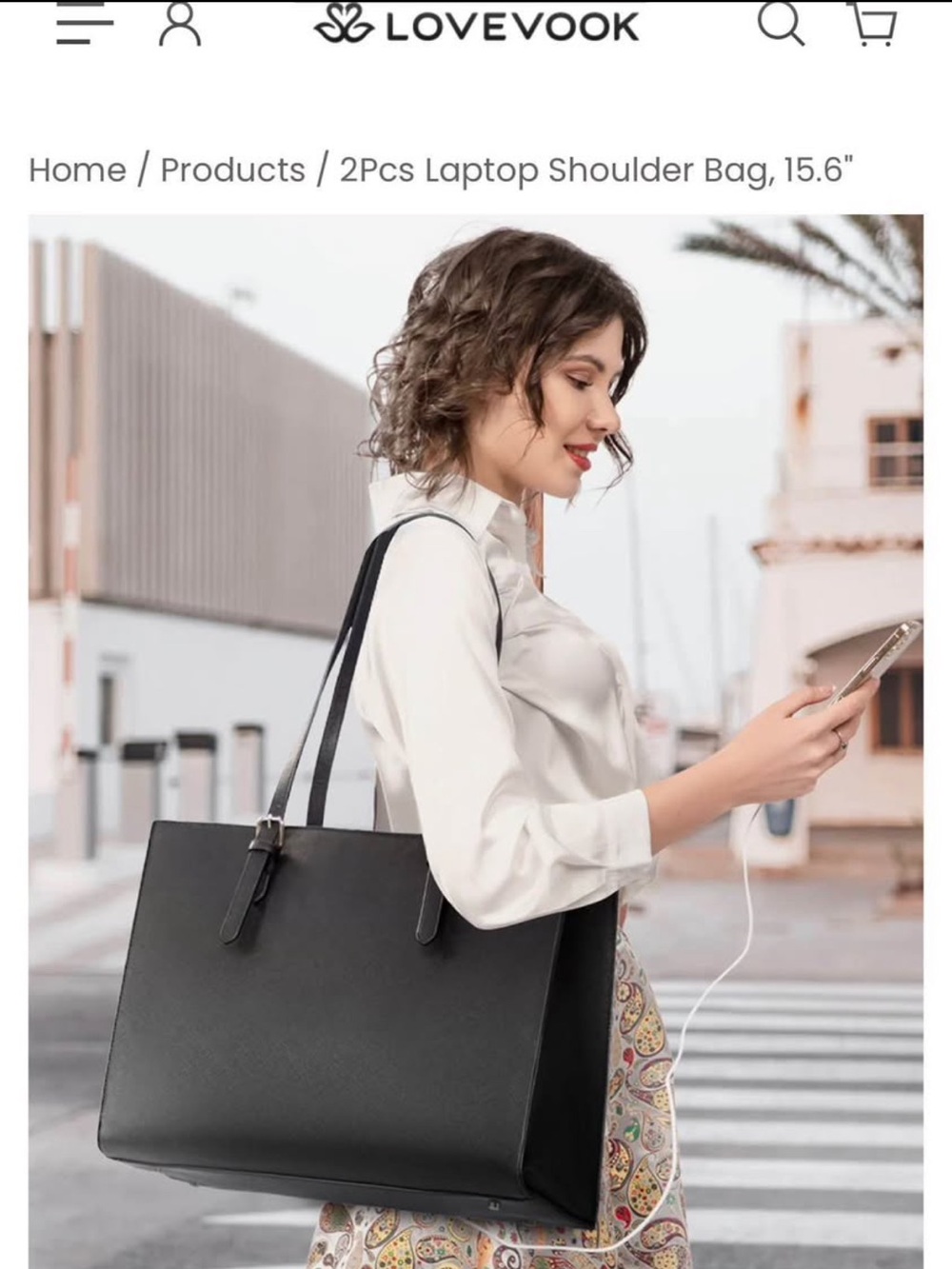 Lovevook black laptop shoulder bag (2 laptop capacity)